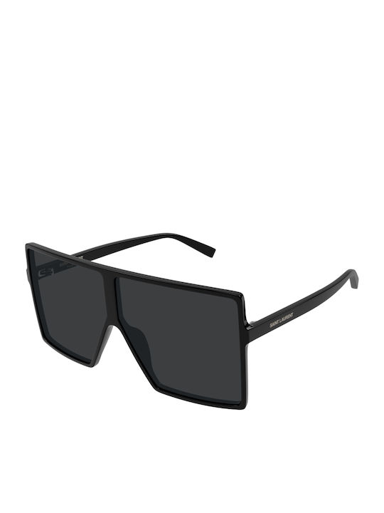 Ysl Women's Sunglasses with Black Horn-Rimmed Frame and Black Lens SL 909 BETTY S 001