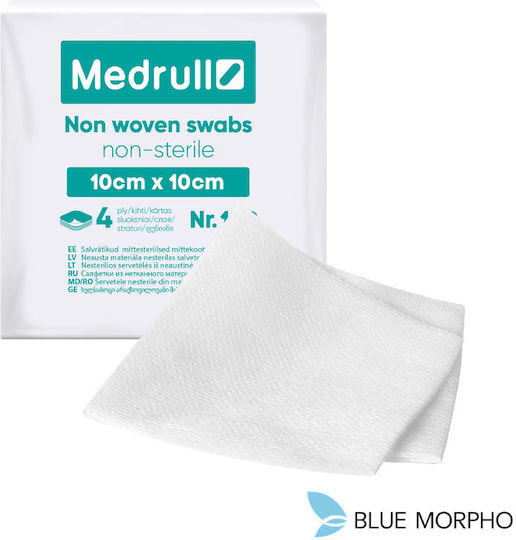 Medrull Non – Sterile Non Woven 4ply 100 Swabs 10cmx10cm