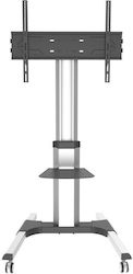 Techly Ica-tr156 Mobile Stand Multimedia Support Shelf Adjustable Height 50"-92" 70 Kg Silver Techly Ica-tr156 Mobile Stand Multimedia Support Shelf Adjustable Height 50"-92" 70 Kg Silver