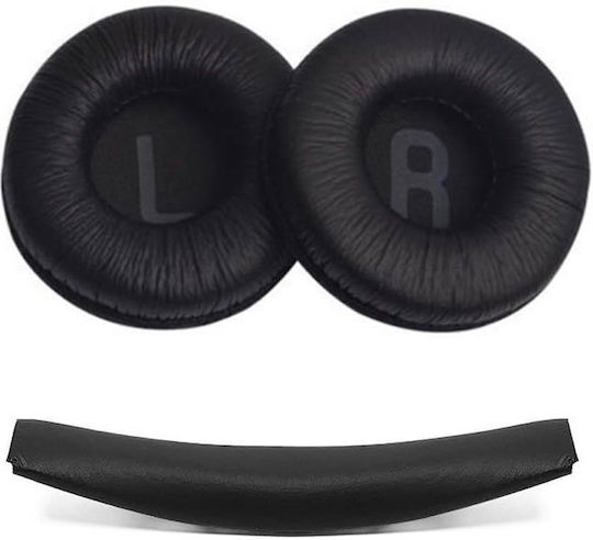 Jbl Tune 520bt 525bt 670bt Jr310 Jr320 Planetink Earpads + Headband Black 3 Pieces Replacement Cushions – Left Right Headband – Protein Leather Pl-jbl520-hbk