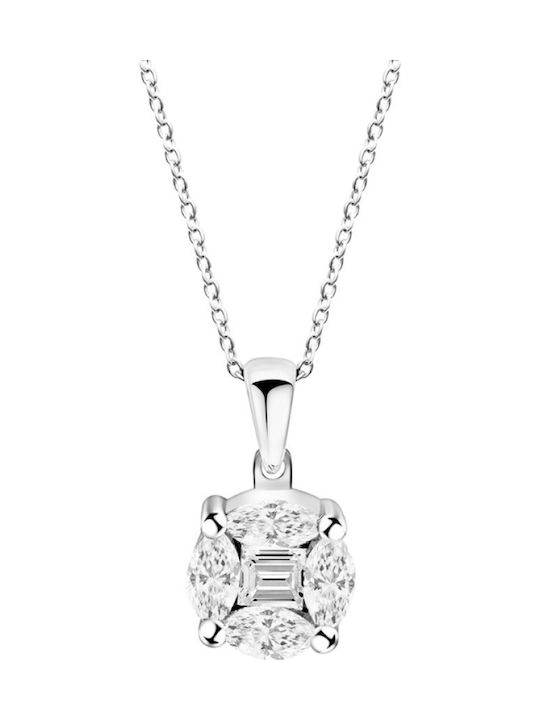 Chrilia Necklace Made of 18k White Gold with Diamond