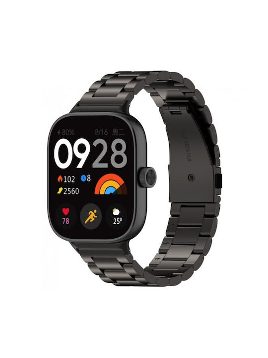 Λουράκι Stainless Steel Xiaomi Redmi Watch 4 5 6 Smart Band 8 Pro 9 Pro Black