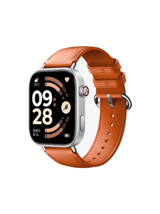 Leather Strap Xiaomi Redmi Watch 4 5 6 Smart Band 8 Pro 9 Pro Orange