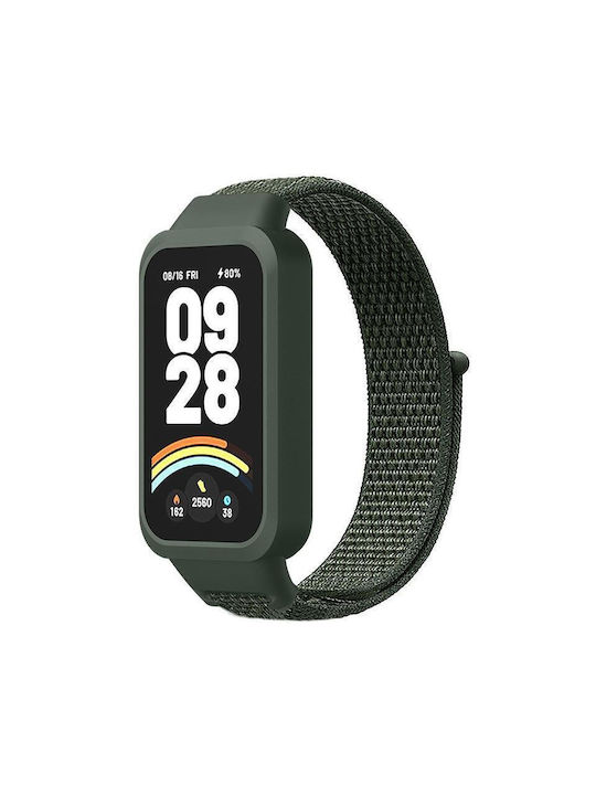 Strap Xiaomi Smart Band 9 Active Redmi Band 3 Nylon Plastic Cover Dark Green