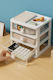 Stewehome Makeup Organizer 3 Drawers 3 Compartments Plastic White