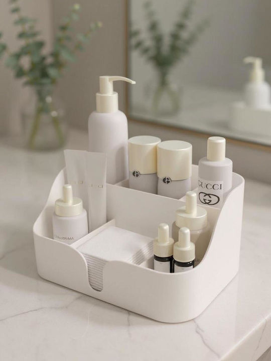 SteweHome Herzberg Cosmetics Organizer with Dividers Grey