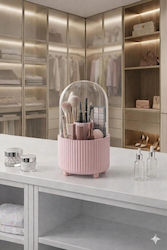 Stewehome Makeup Organizer Brushes Transparent Lid Rotates 360 Degrees