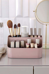Stewehome Organizer Makeup Storage Box Cosmetics Pink Gold Pink 19.2x10.5x10.2 Cm