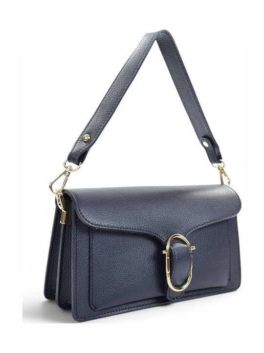 Passaggio Leather Blue Leather Women's Flap Bag