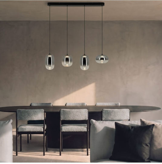 Zambelis Lights Lumini Suspendate Gri LED Cu Lumină Alb Cald Calea Ferată