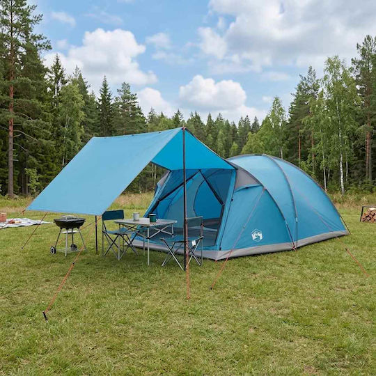 vidaXL Camping Tent Igloo Storage Blue for 8 People 425x370x192cm