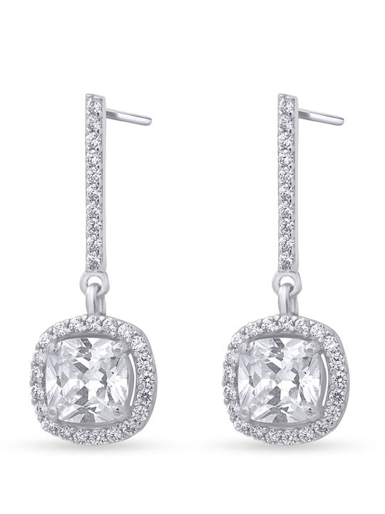 Ortaxidis White Gold 14K Dangle Earrings with Stones
