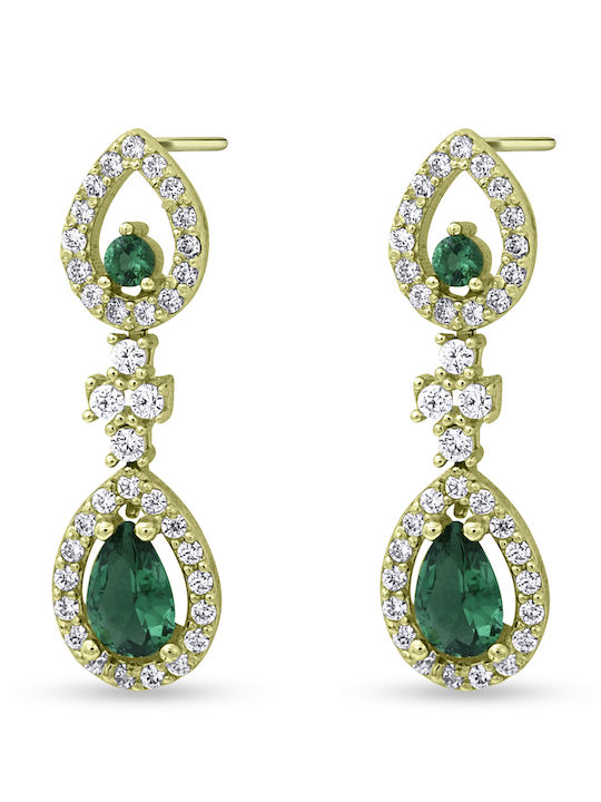 Ortaxidis Dangle Earrings from 14K Gold with Stones