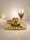 SteweHome SteweHome Set Tassen Kaffee Glas Gold 110ml 5 Stück