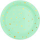 Grüne Teller Goldene Sterne Party 23cm 6 Stücke