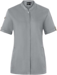 Karlowsky Chef Jacket 100% Cotton Made Female Grey With Short Sleeve Karlowsky Chef Jacket 100% Cotton Made Female Grey With Short Sleeve