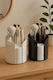 Stewehome Makeup Organization Set Brush Cotton Holder White