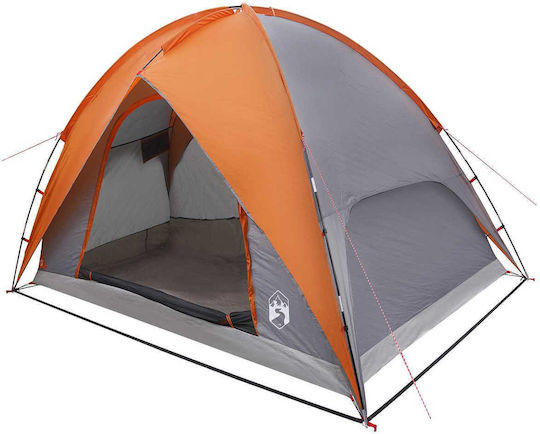 vidaXL Summer Camping Igloo Tent Orange with Double Cloth for 4 People 245x245x149cm