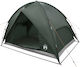 vidaXL Summer Camping Igloo Tent Green with Dou...