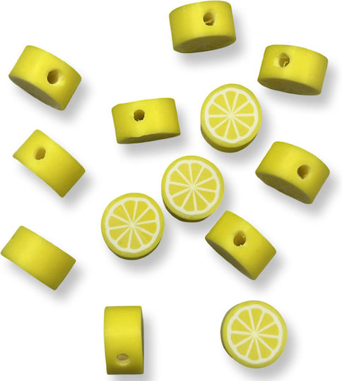 Beads Lemon Fimo 10x5mm Hole 1.5mm Quantity 50 Pieces 50 pcs