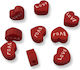 Fimo Bead Heart Love Red 10x10mm Hole 1.5mm Quantity 50 Pieces 50 pcs