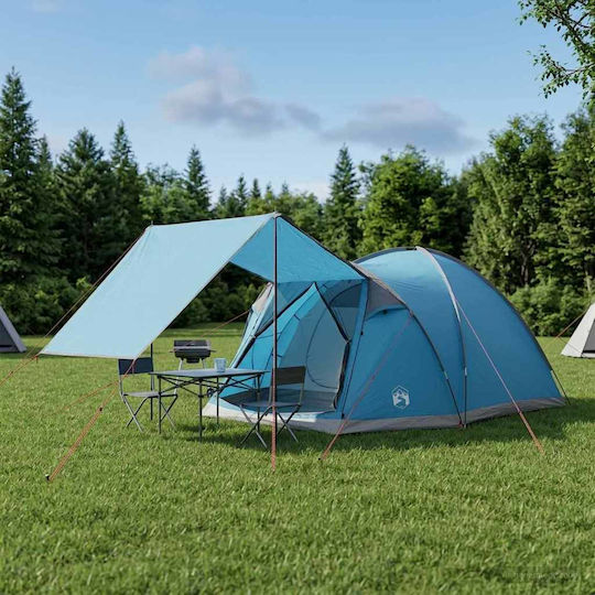 vidaXL Σκηνή Camping Αποθήκευσης Μπλε με Διπλό Πανί για 4 Άτομα 398x260x177εκ.
