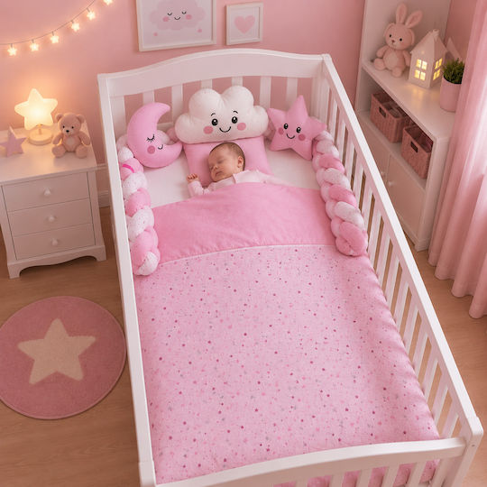 Kamtex Baby Pink Crib Set 7 Pieces