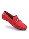Wildleder Herren Mokassins in Roter Farbe