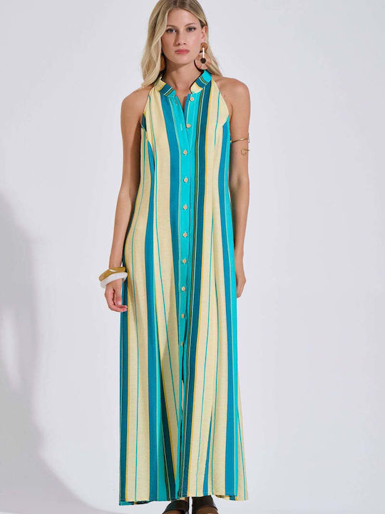 Summer Maxi Shirt Dress Yellow