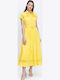 Sommer Midi Hemdkleid Gelb S26P26-A122