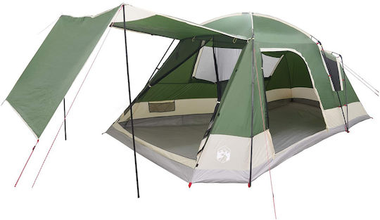 vidaXL Camping Tent Green for 12 People 580x230x220cm