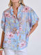 Long Sleeve Women's Linen Shirt Siel Floral