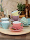 SteweHome Set Ceramic Multicolour Tea Cups 165ml 12 Pieces