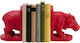 Rhino Party Book End Holders Polyresin Pink Set 2 Pieces 13x19.5x31cm