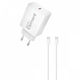 Element Зарядно GaN с USB-C порт и USB-C - USB-C кабел 30W Power Delivery Бял (CH-250C)