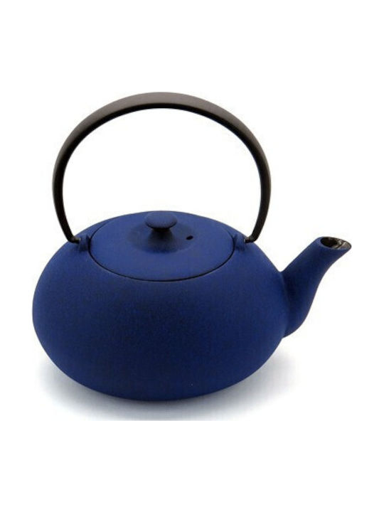 O Dromos tou Tsagiou Fuku Teapot with Mug and Filter Cast Iron Blue 550ml