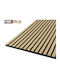 3D Panou Decorativ Din Lemn Fonoabsorbant Pentru Perete Decor Fibrotech „Stejar Deschis” 244cm X 52cm X 1,2cm 1 Bucată 2514857