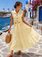 Set With Midi Yellow Skirt