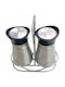 Salt Pepper Set Inox with Stand 2 Pieces