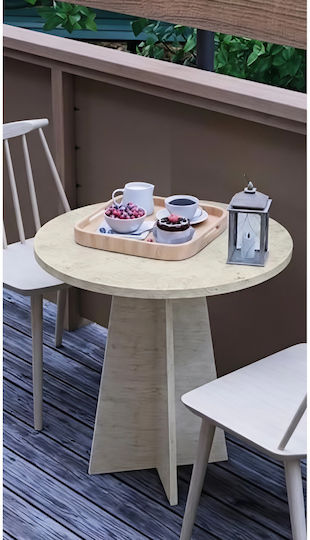 Oval Kitchen Table Wooden Synthetic Wood 72x60cm