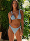 Set Bikini Dreieck Oberteil Blau Indigo