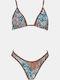 Bikini Set Triangle Animal Print Beige