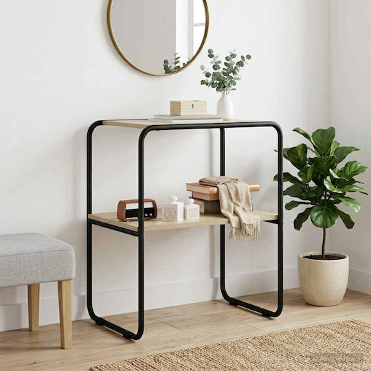 Console Table Made of Wood & Metal Oak L60xW42.5xH70cm