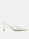 Patent Leather Mules With High Heel In White Colour