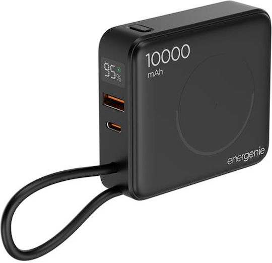 Energenie Бърза Външна Батерия 10000mAh 20W с USB-A Изходен Порт и USB-C Изходен Порт Power Delivery Черна