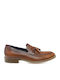 Leather Men's Moccasins In Tabac Brown Colour
