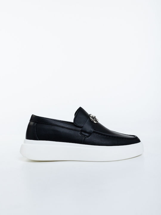 Loafers Din Piele Pentru Bărbați În Culoare Negru