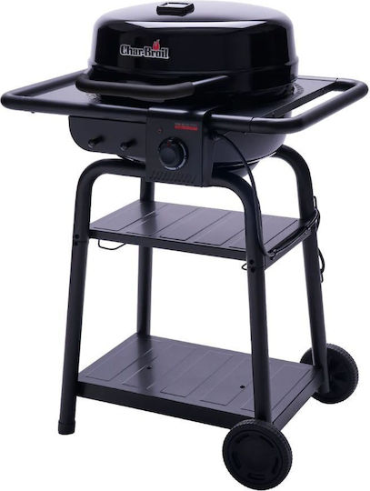 Char-Broil Patio Bistro E2COAL Floor Electric Grill With Grate and Grooved Plate 2100W Inox With Lid 44.4x44.4cm