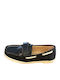 Kinder Slipper & Mokassins mit Schnürsenkeln Leder Navy Blau