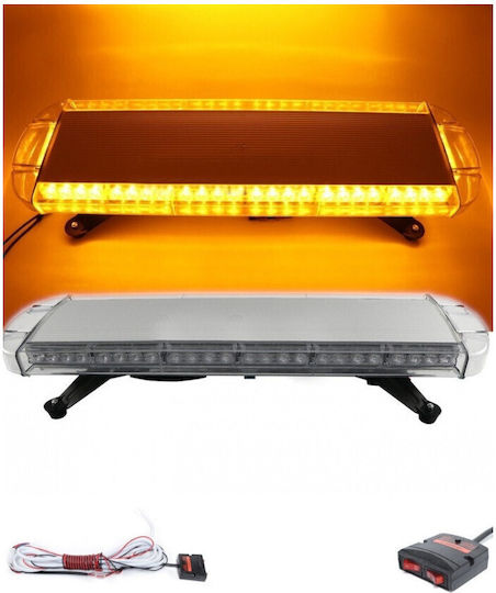 Мощна аварийна предупредителна светлина 76 см 40 LED мигащ маяк сирена LED лента 12-24V 15 режима на работа жълта за пътна употреба